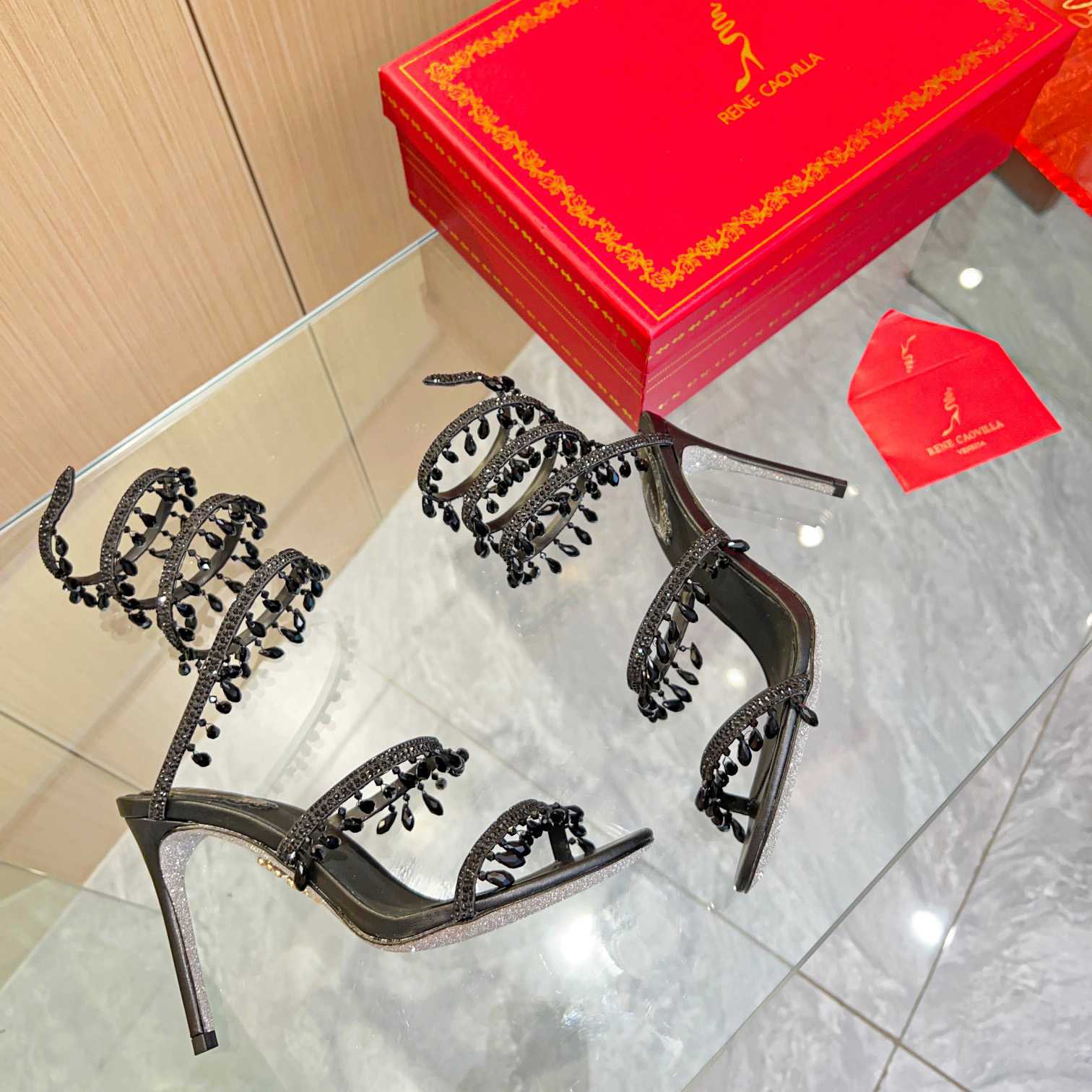 Rene Caovilla Chandelier crystal-embellished sandals - DopestKickz