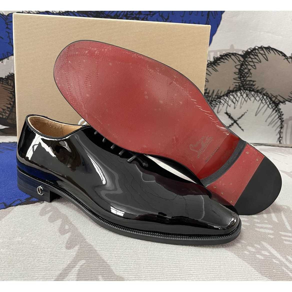 Christian Louboutin Corteo Lace-up shoes - Patent calf - Black - DopestKickz