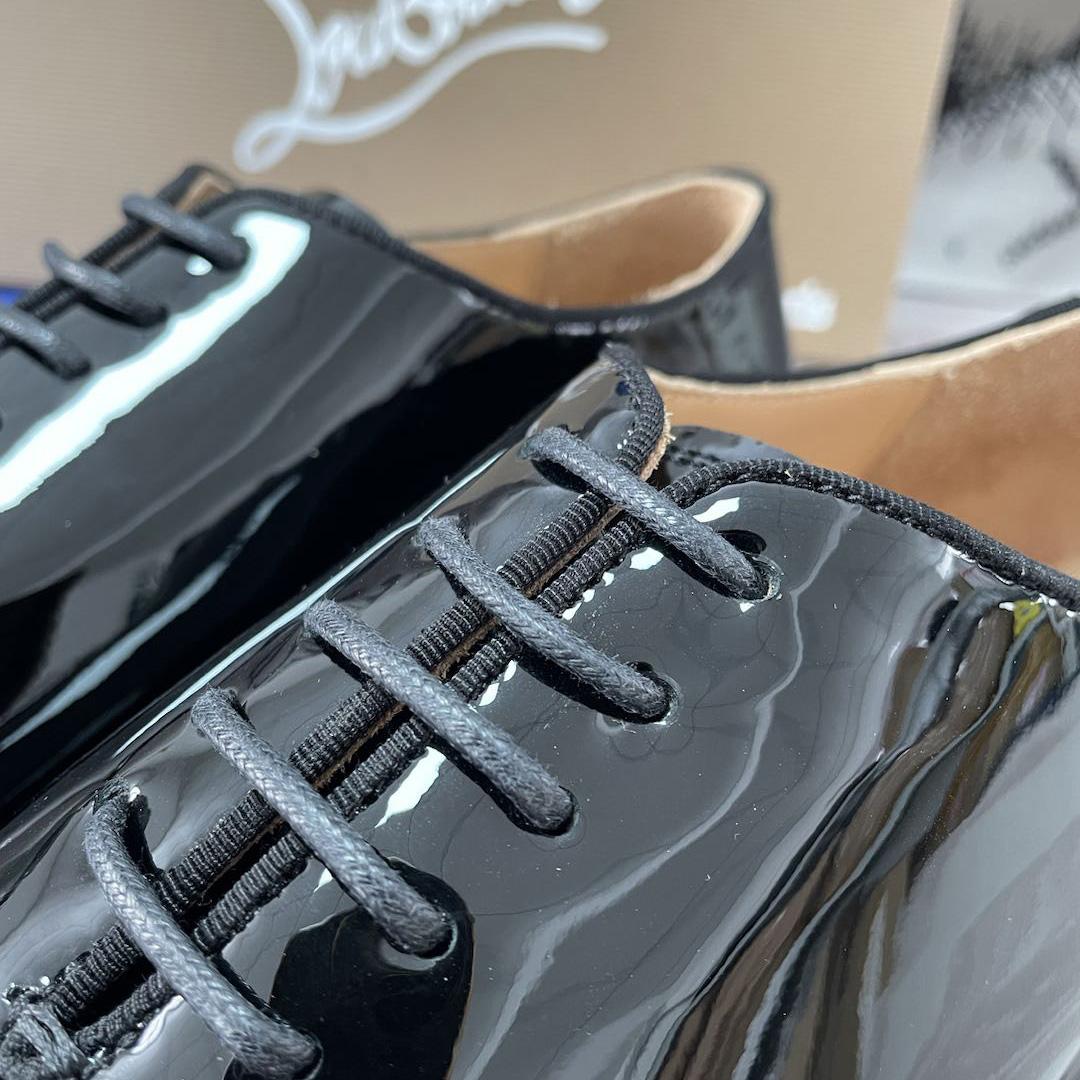 Christian Louboutin Corteo Lace-up shoes - Patent calf - Black - DopestKickz