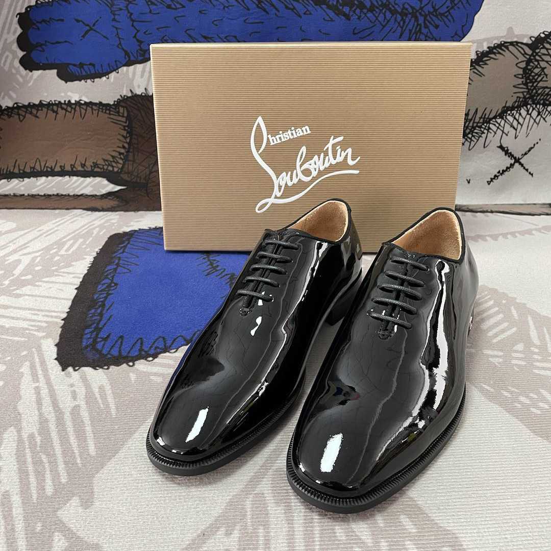 Christian Louboutin Corteo Lace-up shoes - Patent calf - Black - DopestKickz