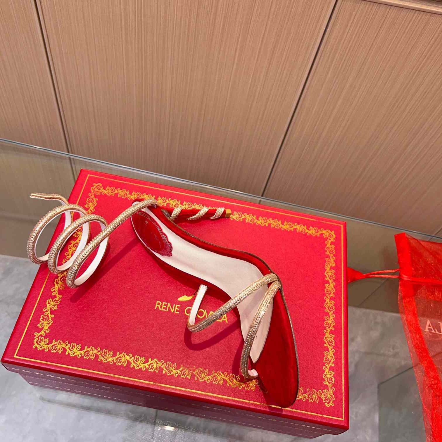 Rene Caovilla Cleo Crystal-Embellished Wrap Sandals - DopestKickz