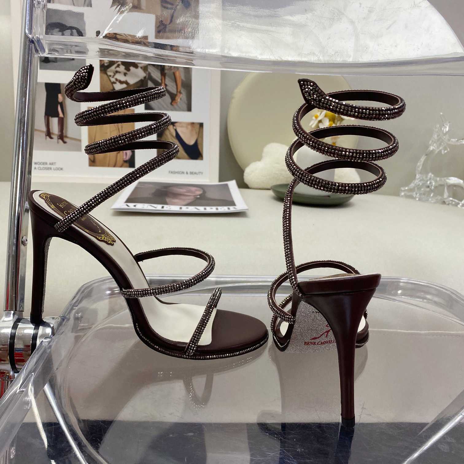 Rene Caovilla Cleo Crystal Coffee Sandal - DopestKickz