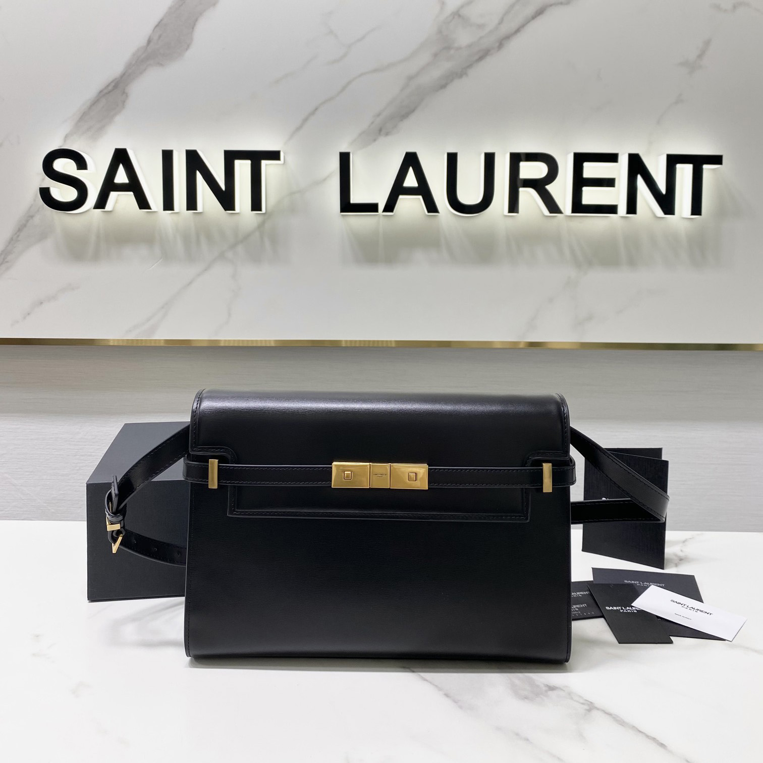 Saint Laurent Manhattan Shoulder Bag In Box Saint Laurent Leather - DopestKickz
