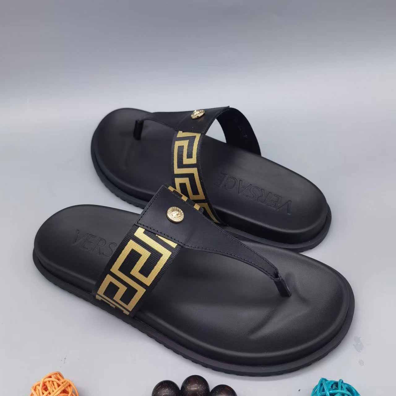 Versace Medusa Plaque Flip-Flop - DopestKickz