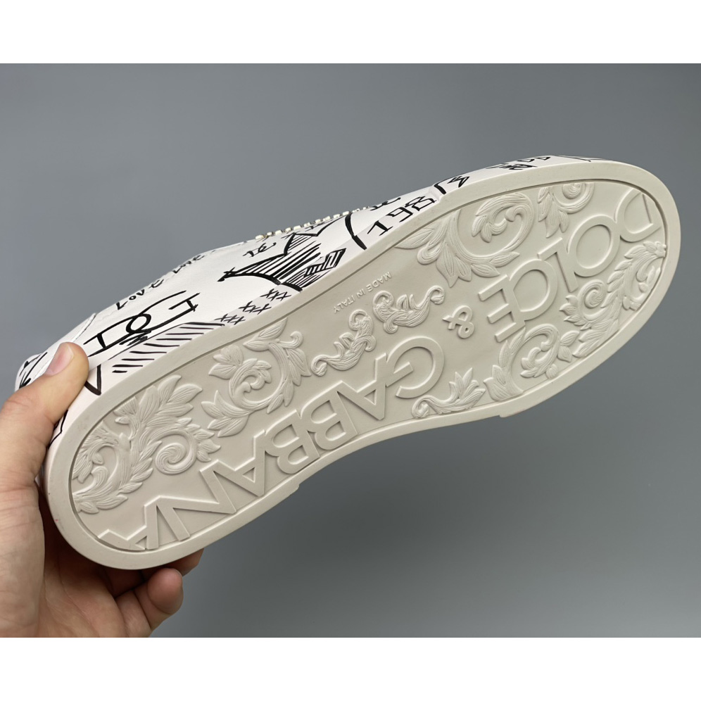 Dolce & Gabbana Hand-painted Calfskin Portofino Sneakers - DopestKickz