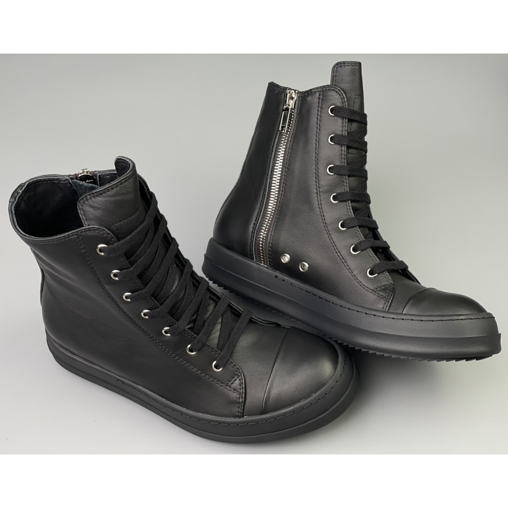 Rick Owens  Leather High Top Sneakers - DopestKickz
