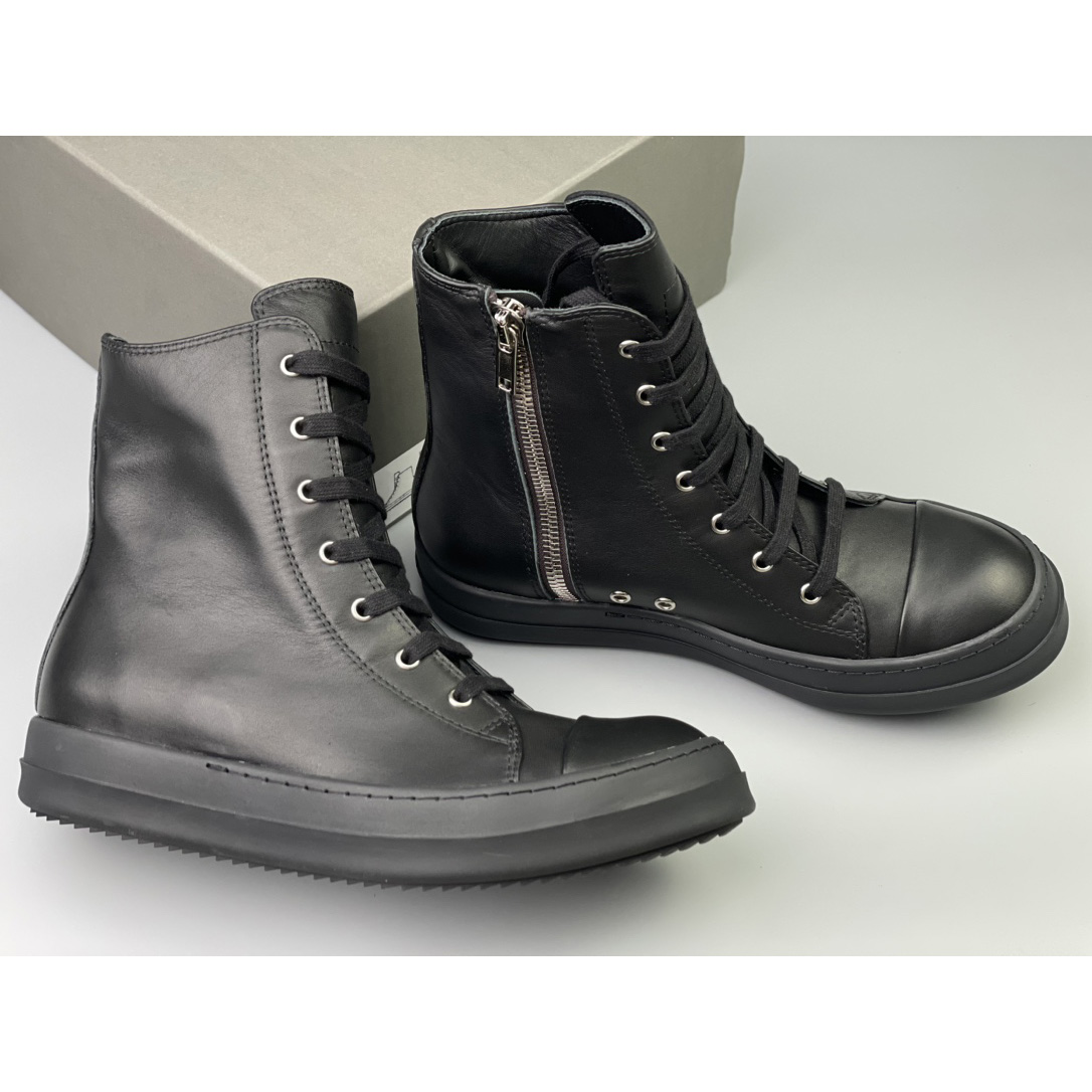 Rick Owens  Leather High Top Sneakers - DopestKickz