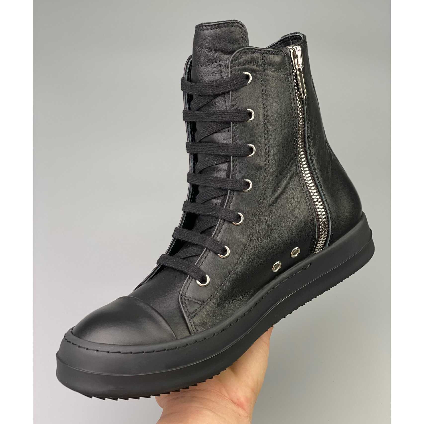 Rick Owens  Leather High Top Sneakers - DopestKickz