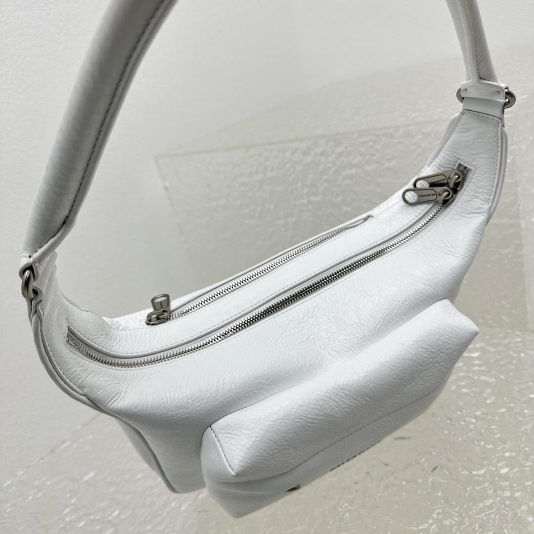 Balenciaga Raver Medium Bag With Handle In White - DopestKickz