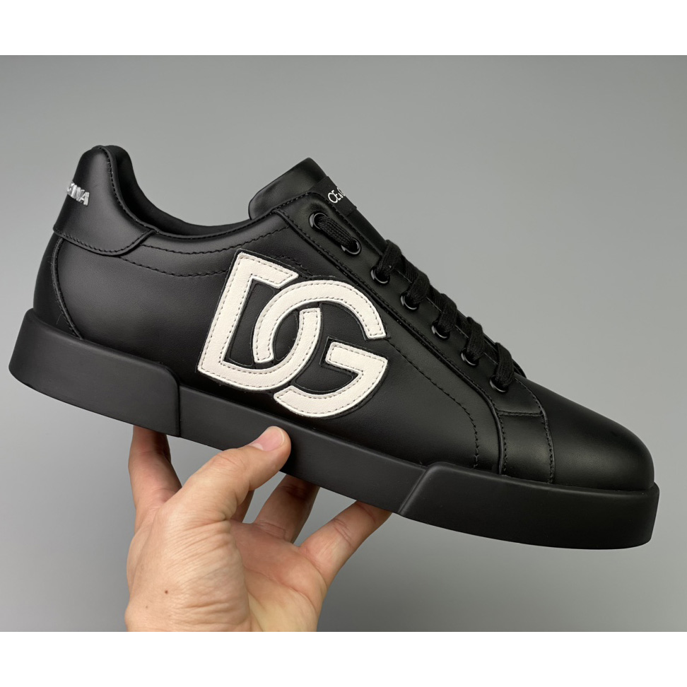 Dolce & Gabbana Calfskin Portofino Sneakers With DG Logo - DopestKickz