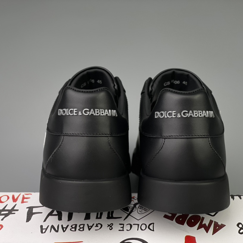 Dolce & Gabbana Calfskin Portofino Sneakers With DG Logo - DopestKickz