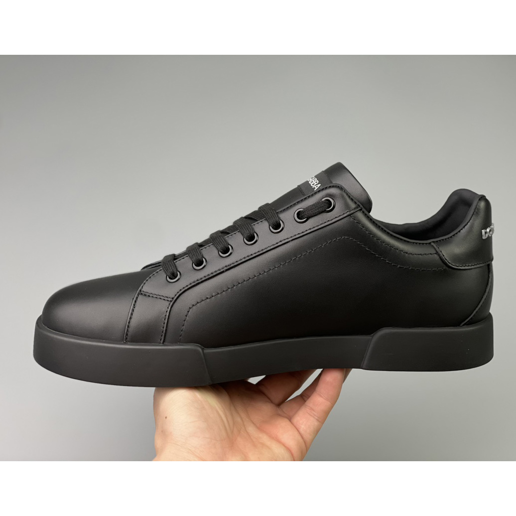 Dolce & Gabbana Calfskin Portofino Sneakers With DG Logo - DopestKickz