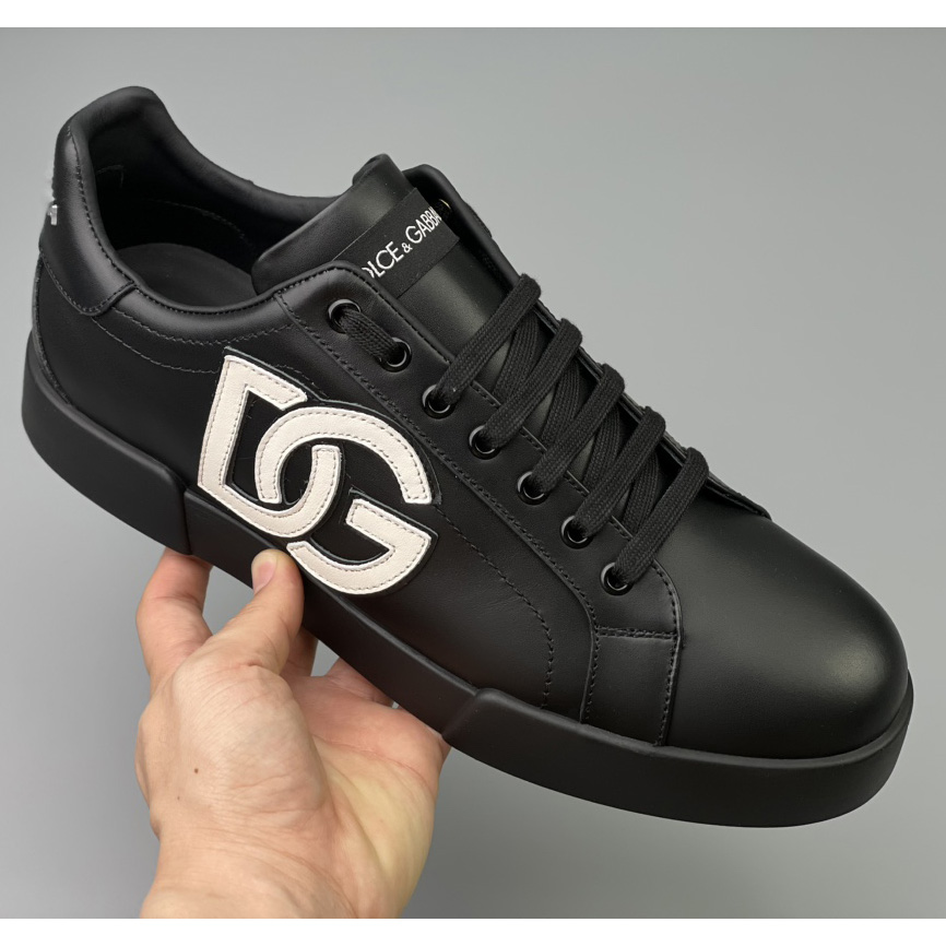 Dolce & Gabbana Calfskin Portofino Sneakers With DG Logo - DopestKickz