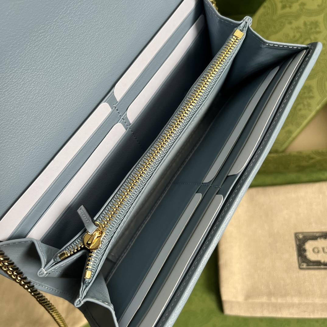 Gucci Blondie Continental Chain Wallet(21x10.5cm) - DopestKickz