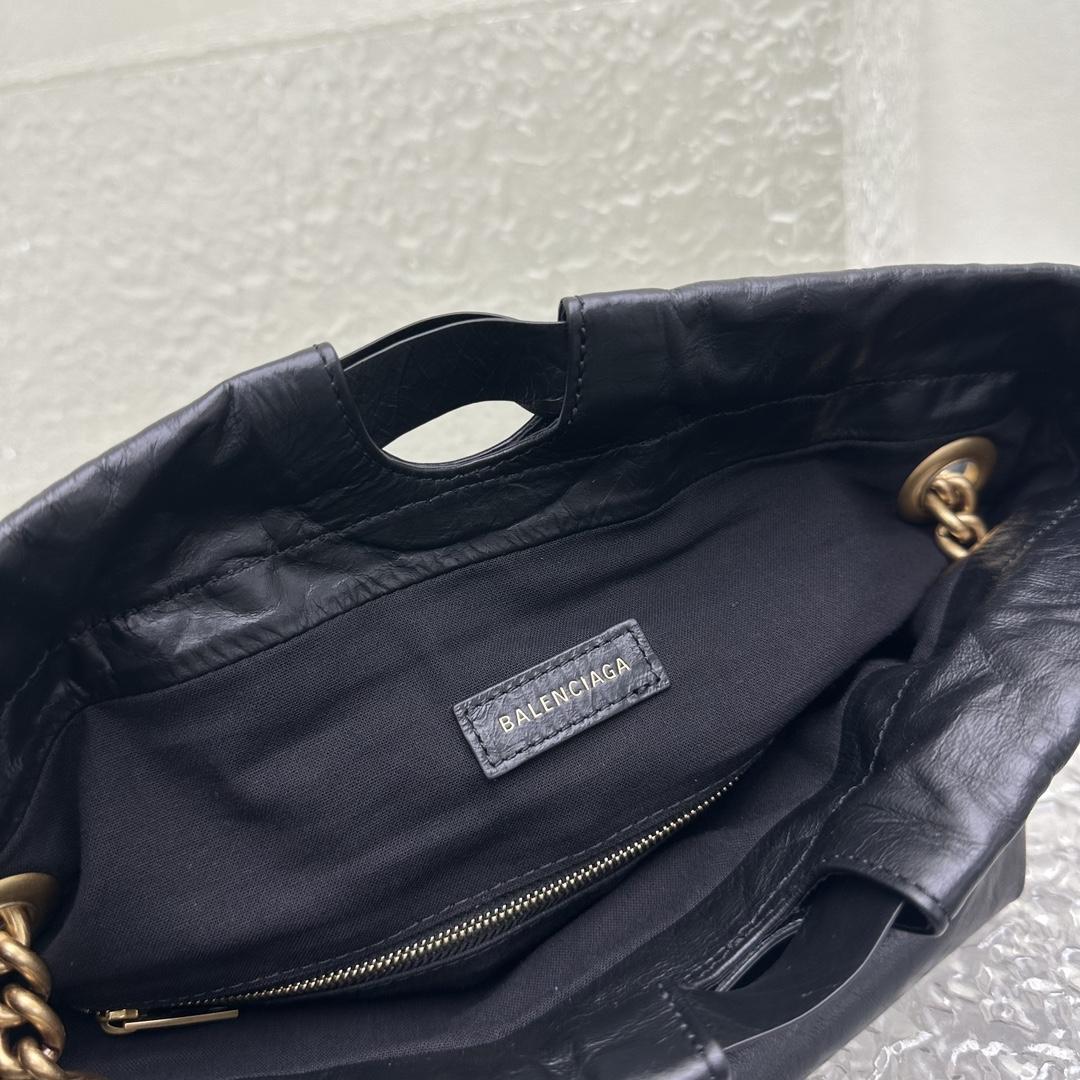 Balenciaga Women's Crush Medium Tote Bag In Black - DopestKickz