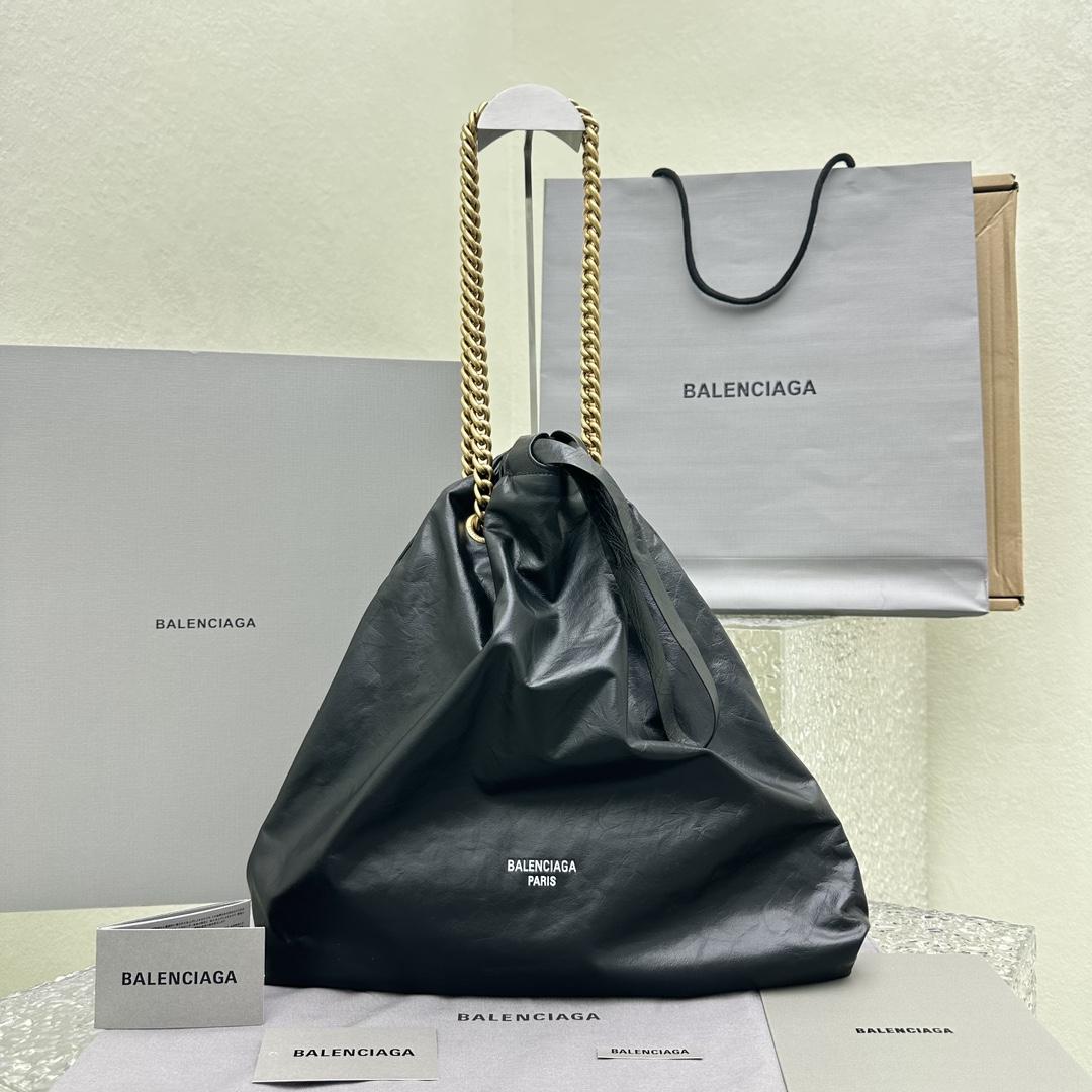 Balenciaga Women's Crush Medium Tote Bag In Black - DopestKickz