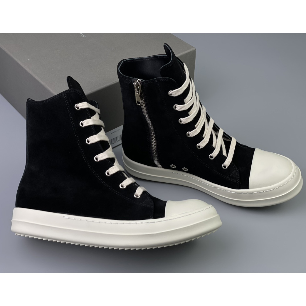 Rick Owens  Leather High Top Sneakers - DopestKickz