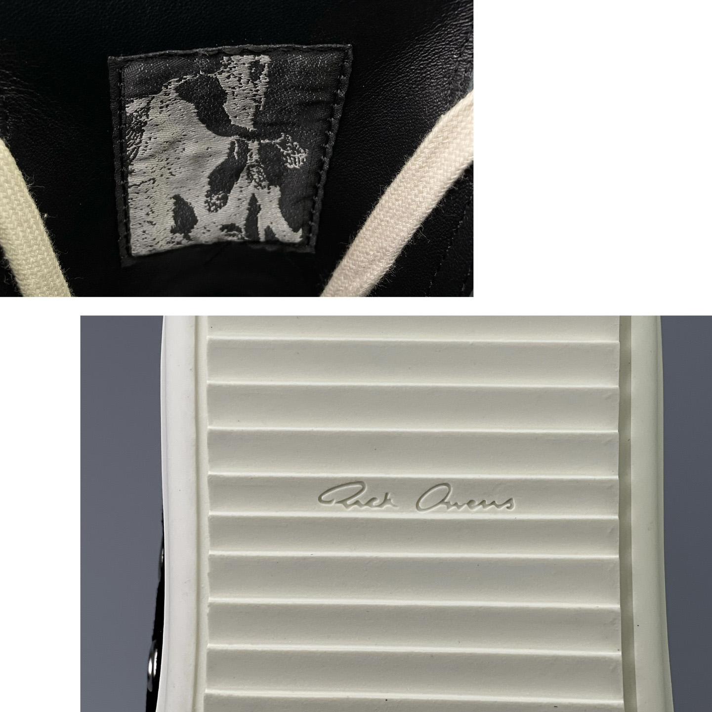 Rick Owens  Leather High Top Sneakers - DopestKickz