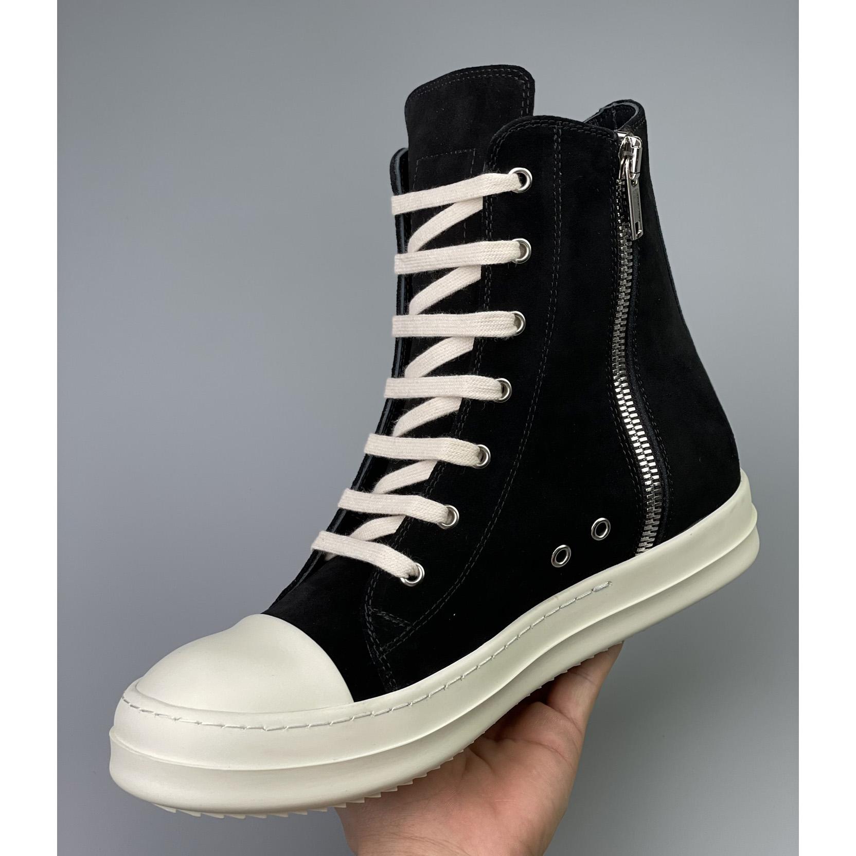 Rick Owens  Leather High Top Sneakers - DopestKickz
