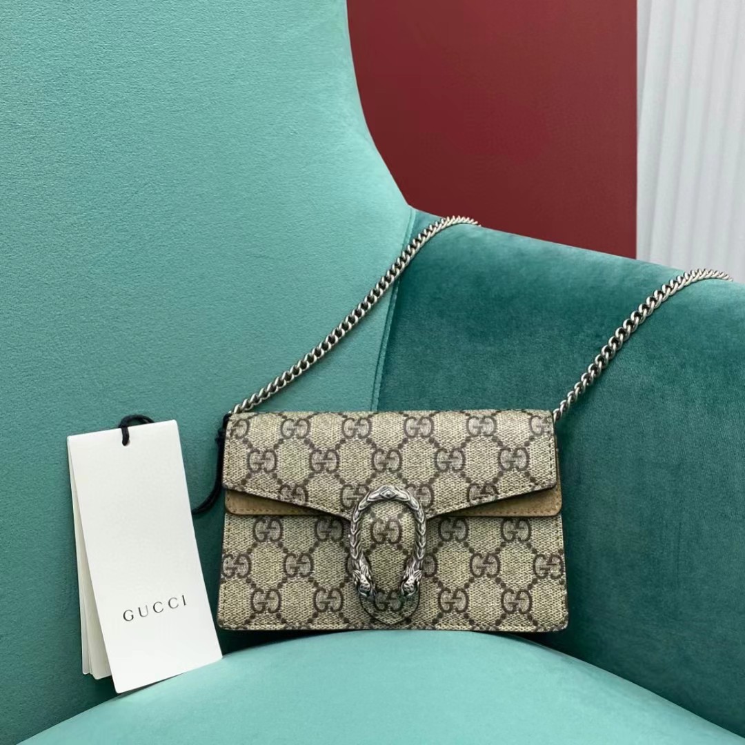 Gucci Dionysus GG Supreme Super Mini Bag(16.5-10-4cm)   476432 - DopestKickz