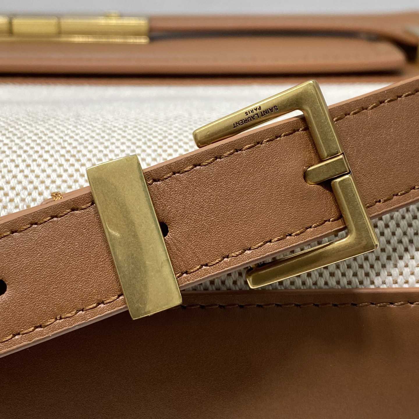 Saint Laurent Manhattan Shoulder Bag In Canvas And Leather - DopestKickz