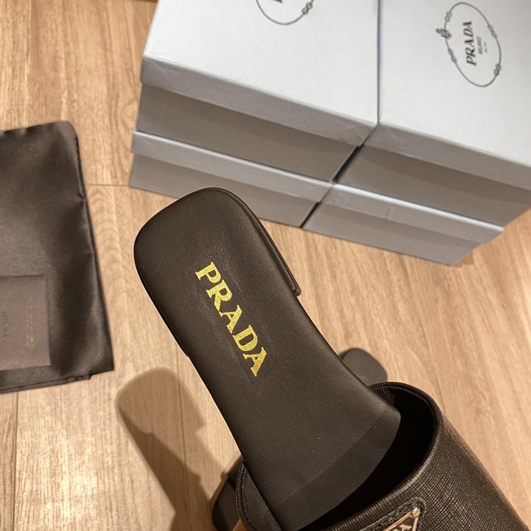Prada Saffiano Leather Slides - DopestKickz