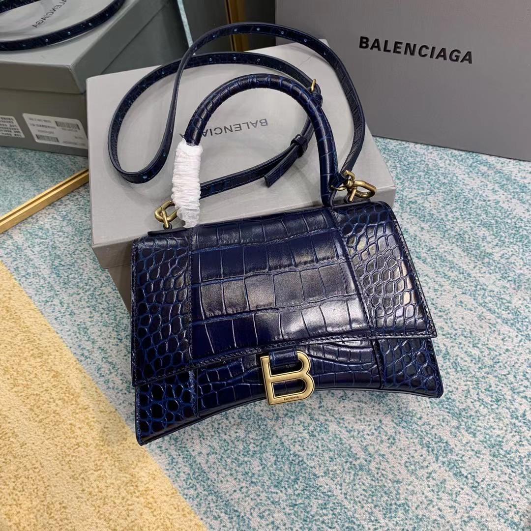 Balenciaga Small Hourglass Crocodile Effect Bag(23-15-10cm) - DopestKickz