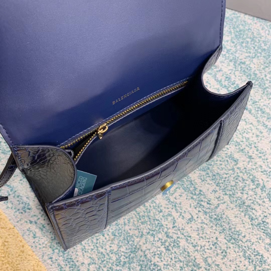 Balenciaga Small Hourglass Crocodile Effect Bag(23-15-10cm) - DopestKickz