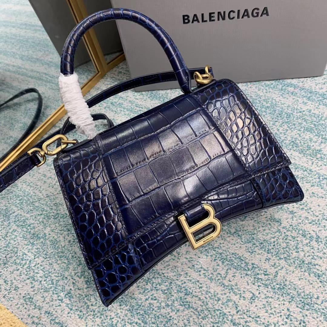 Balenciaga Small Hourglass Crocodile Effect Bag(23-15-10cm) - DopestKickz