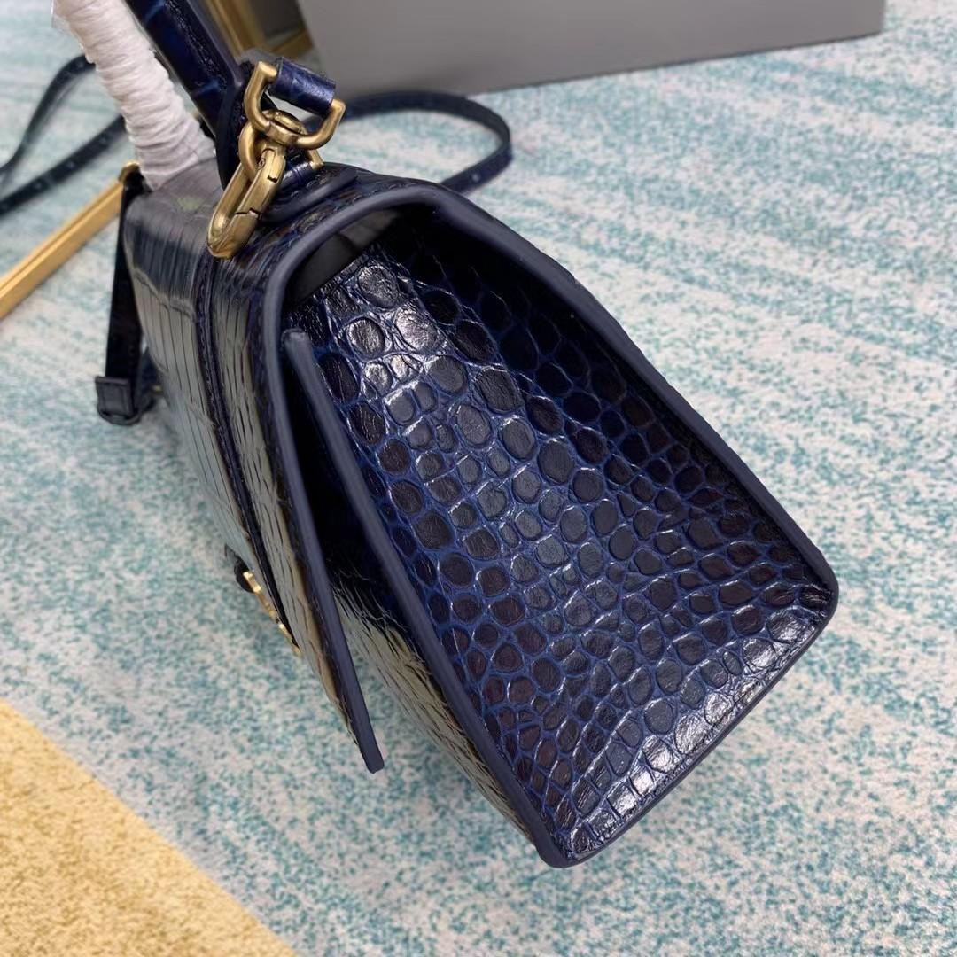 Balenciaga Small Hourglass Crocodile Effect Bag(23-15-10cm) - DopestKickz