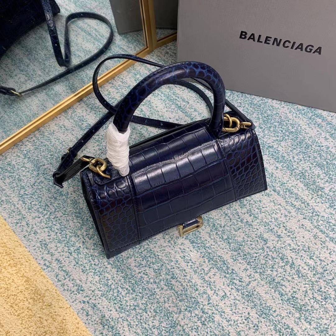 Balenciaga Small Hourglass Crocodile Effect Bag(23-15-10cm) - DopestKickz