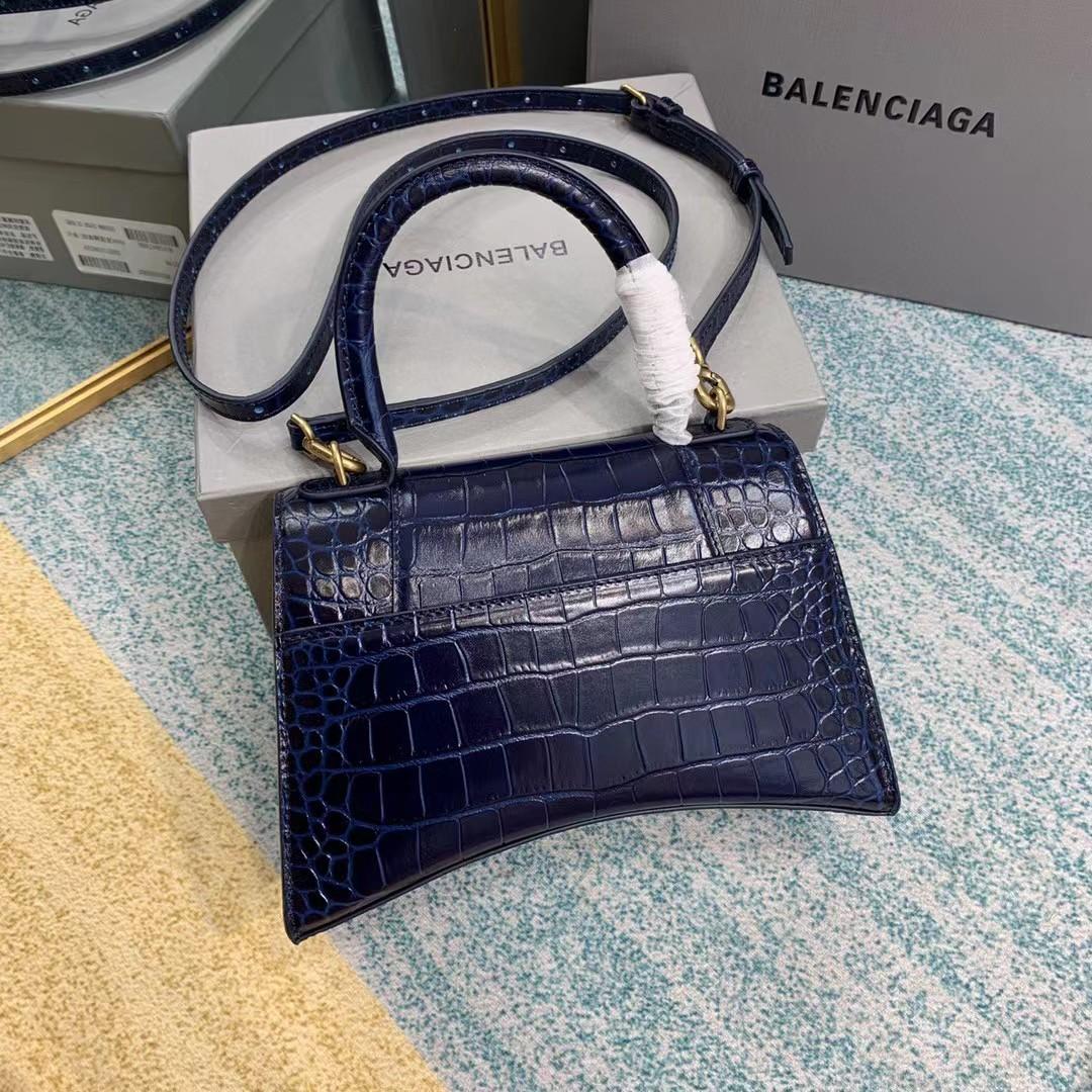 Balenciaga Small Hourglass Crocodile Effect Bag(23-15-10cm) - DopestKickz