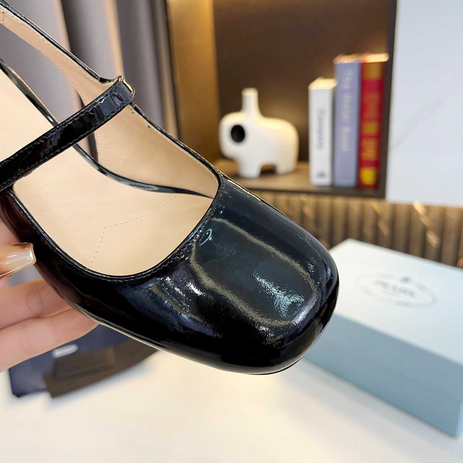 Prada Triangle Logo Leather Slingback Pumps - DopestKickz