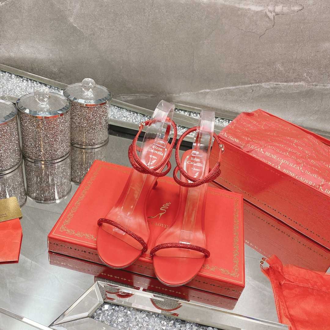 Rene Caovilla Margot Crystal Red Sandal - DopestKickz