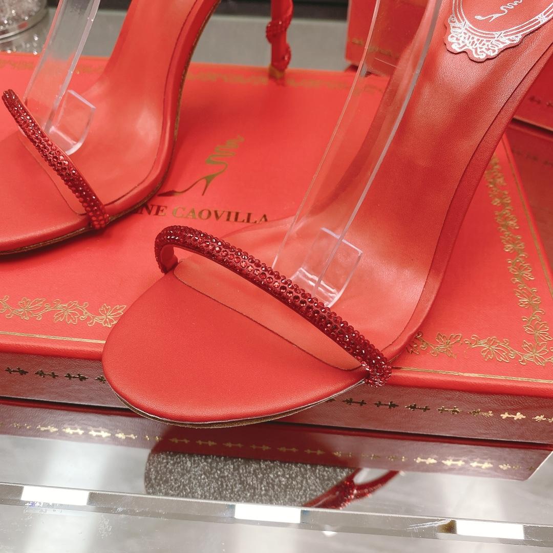 Rene Caovilla Margot Crystal Red Sandal - DopestKickz
