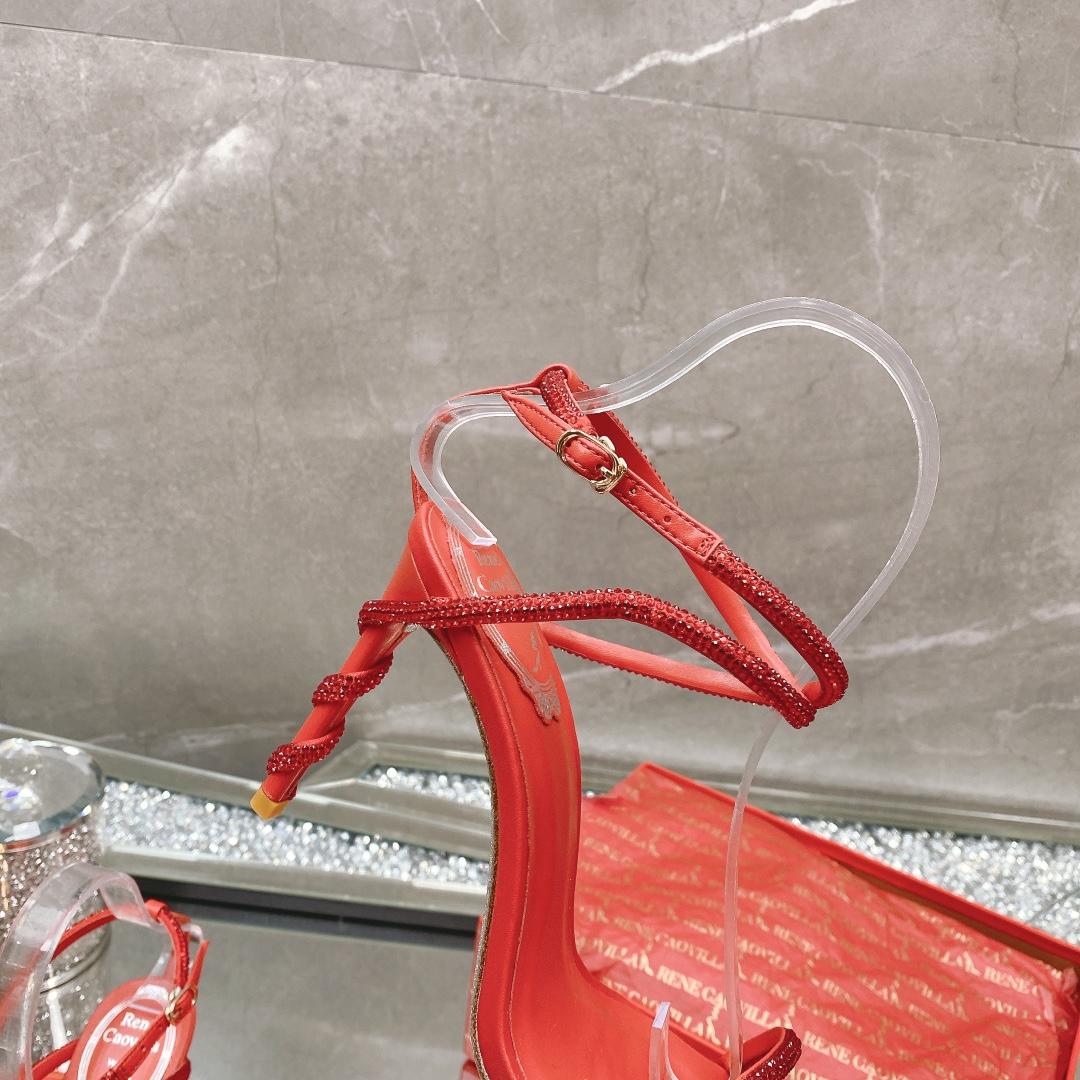 Rene Caovilla Margot Crystal Red Sandal - DopestKickz