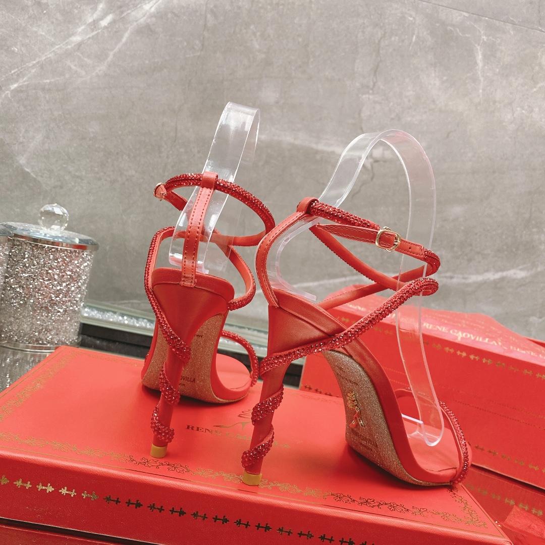 Rene Caovilla Margot Crystal Red Sandal - DopestKickz