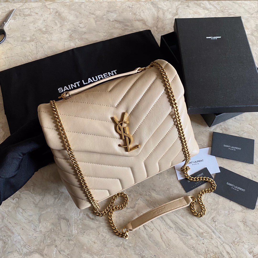Saint Laurent Loulou Small Chain Bag In Quilted "Y" Leather(25cm) - DopestKickz
