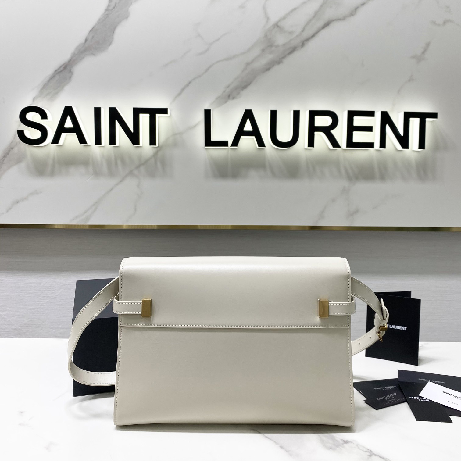 Saint Laurent Manhattan Shoulder Bag In Box Saint Laurent Leather - DopestKickz
