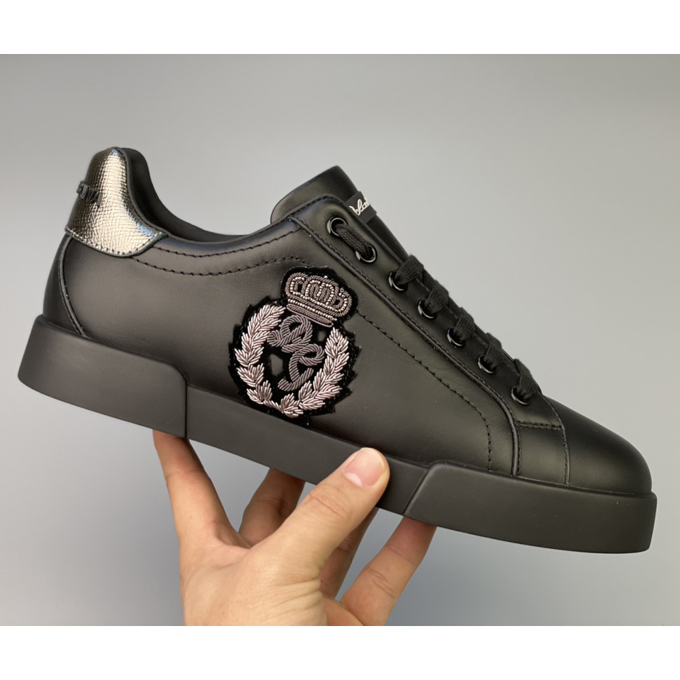 Dolce & Gabbana Calfskin Nappa Portofino Sneakers With Crown Patch - DopestKickz