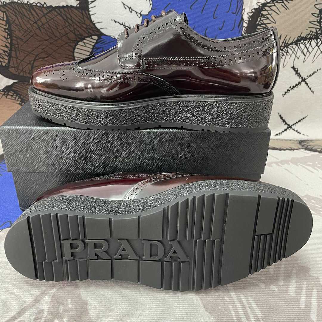 Prada Two Tone Brogue Leather Lace Up Derby(Upon UK Size) - DopestKickz