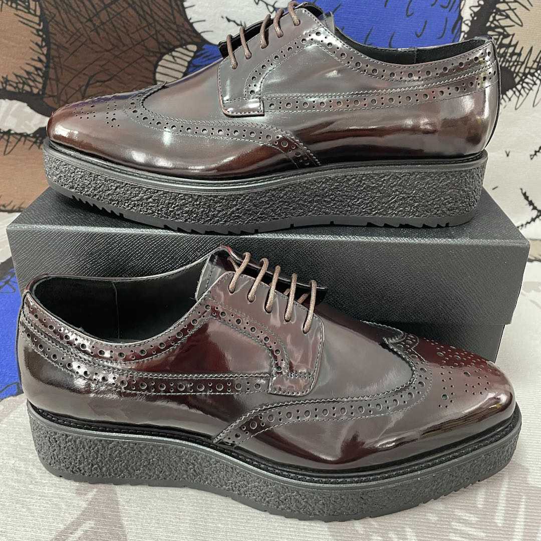 Prada Two Tone Brogue Leather Lace Up Derby(Upon UK Size) - DopestKickz
