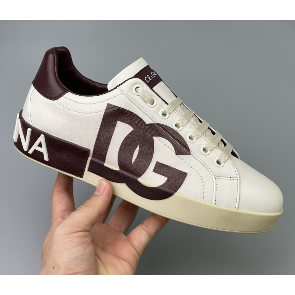 Dolce & Gabbana Calfskin Portofino Sneakers With DG Logo - DopestKickz