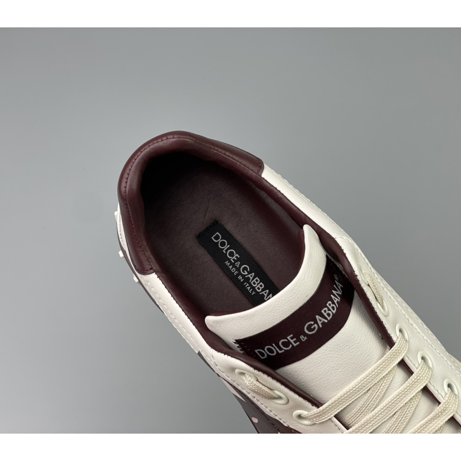 Dolce & Gabbana Calfskin Portofino Sneakers With DG Logo - DopestKickz