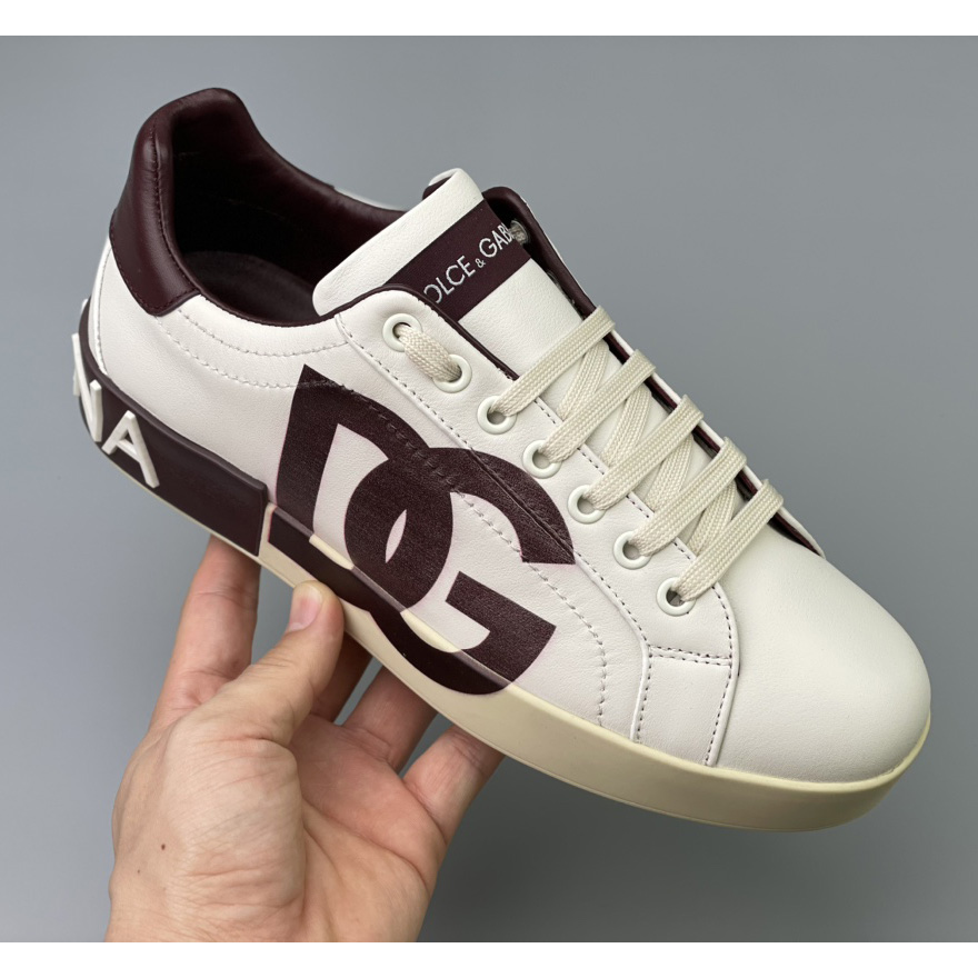 Dolce & Gabbana Calfskin Portofino Sneakers With DG Logo - DopestKickz