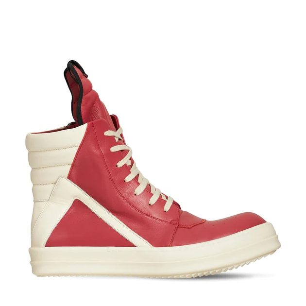 Rick Owens Red Geobasket High-Top Sneakers - DopestKickz