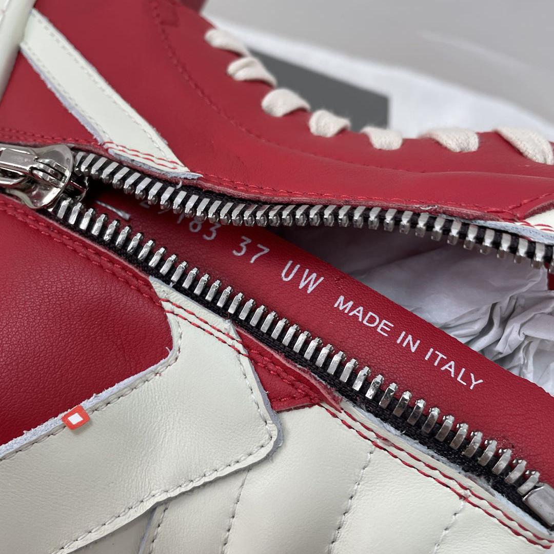 Rick Owens Red Geobasket High-Top Sneakers - DopestKickz