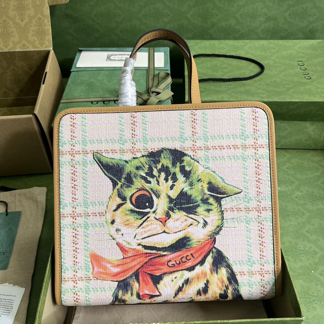 Gucci Children's Top-handle Bag With Cat Print(28.5-25-11cm) - DopestKickz