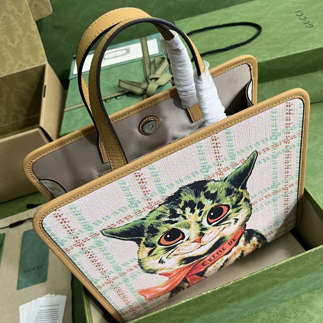 Gucci Children's Top-handle Bag With Cat Print(28.5-25-11cm) - DopestKickz