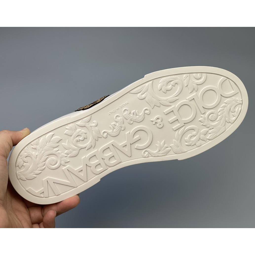 Dolce & Gabbana Calfskin Nappa Portofino Sneakers With Crown Patch - DopestKickz